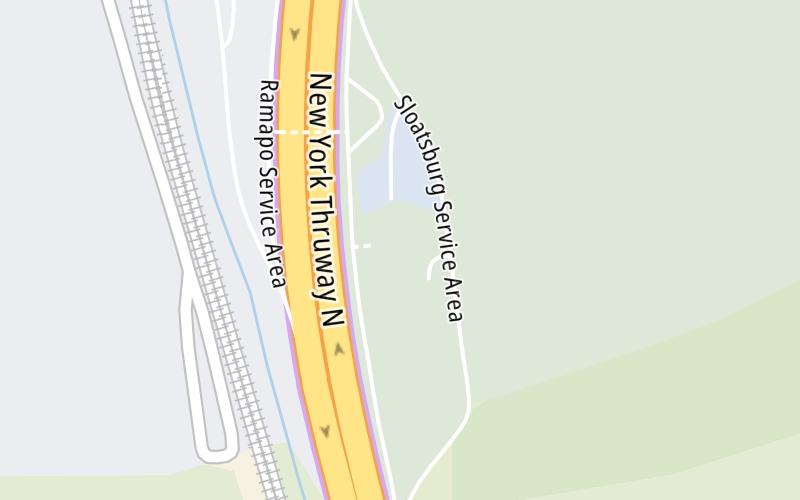 Static map of New York State Thruway at Sloatsburg Travel Plaza