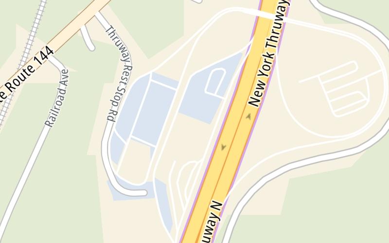 Static map of New York State Thruway at New Baltimore Travel Plaza