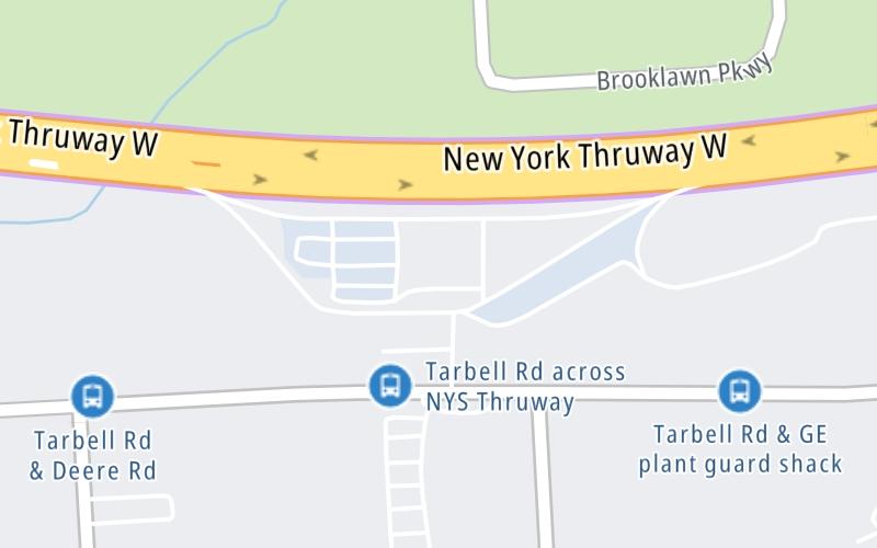 Static map of New York State Thruway at DeWitt Travel Plaza