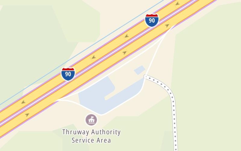Static map of New York State Thruway at Port Byron Travel Plaza