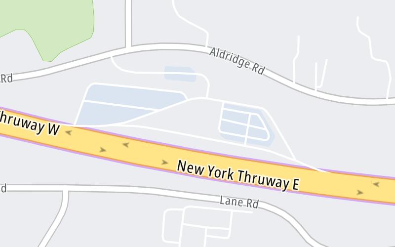 Static map of New York State Thruway at Seneca Travel Plaza