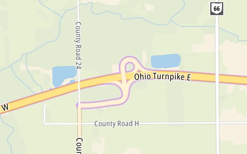 Static map of Ohio Turnpike at Archbold/Fayette / SR 66