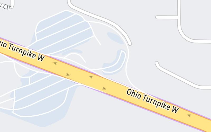 Static map of Ohio Turnpike at Great Lakes Service Plaza