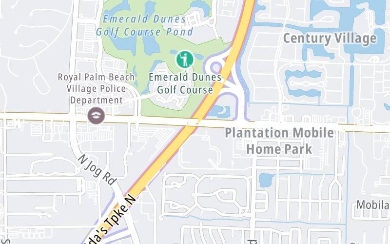 Static map of Floridas Turnpike at Okeechobee Blvd