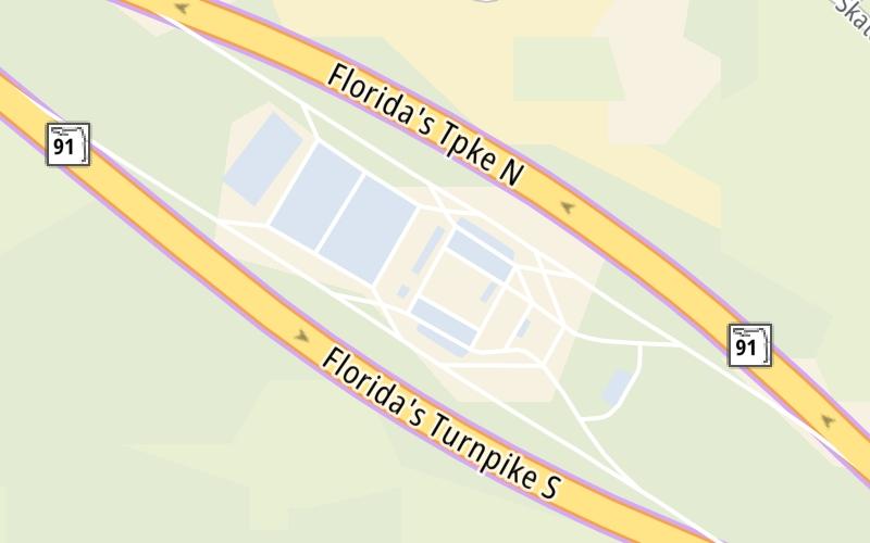 Static map of Floridas Turnpike at Okahumpka Service Plaza