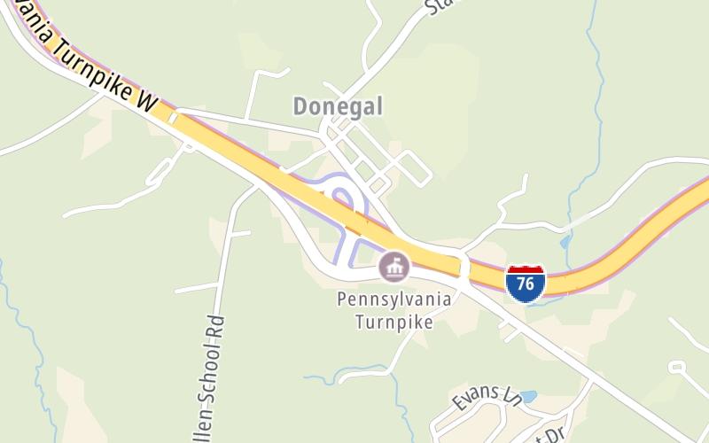 Static map of Pennsylvania Turnpike at PA 31 / PA 711
