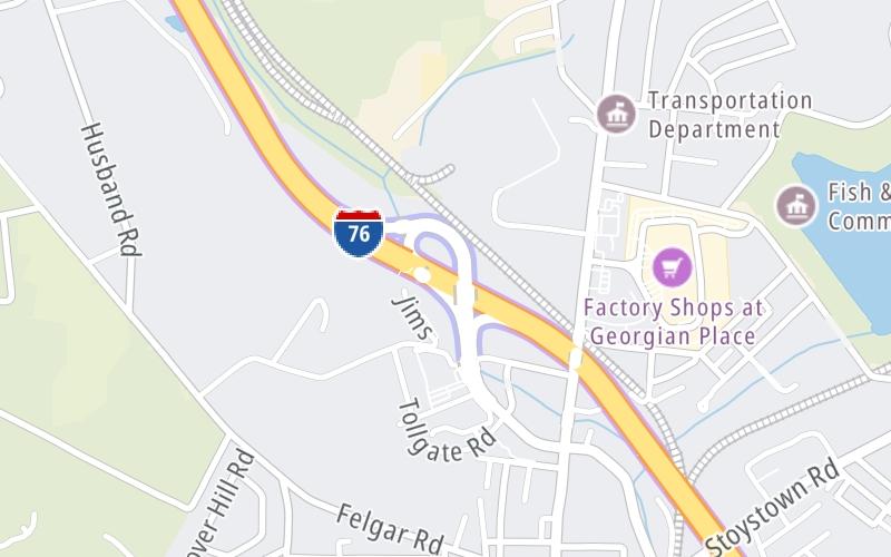 Static map of Pennsylvania Turnpike at PA 601 / US 219