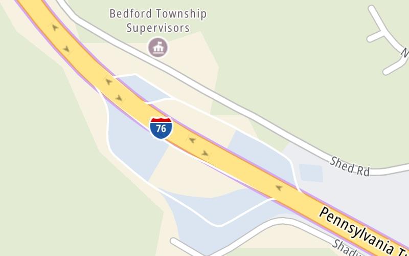 Static map of Pennsylvania Turnpike at North Midway Service Plaza