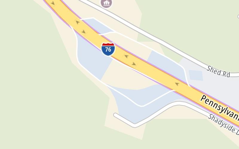 Static map of Pennsylvania Turnpike at South Midway Service Plaza