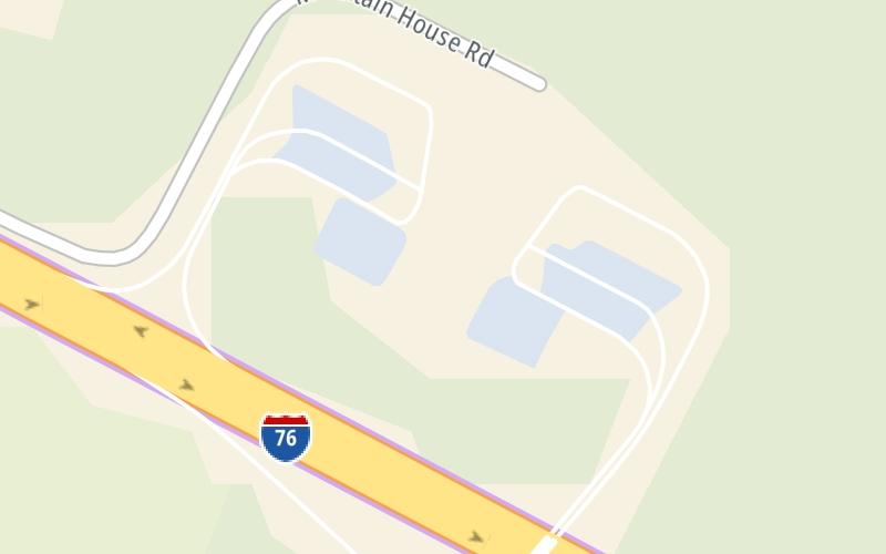 Static map of Pennsylvania Turnpike at Sideling Hill Service Plaza