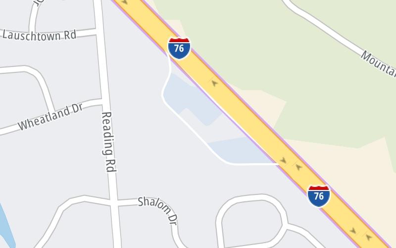 Static map of Pennsylvania Turnpike at Bowmansville Service Plaza