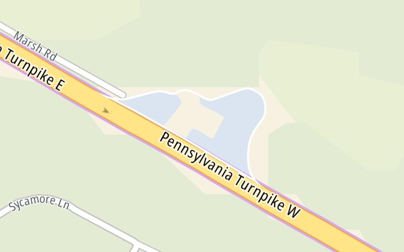 Static map of Pennsylvania Turnpike at Peter J. Camiel Service Plaza