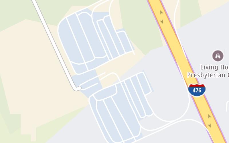 Static map of Pennsylvania Turnpike at Allentown Service Plaza