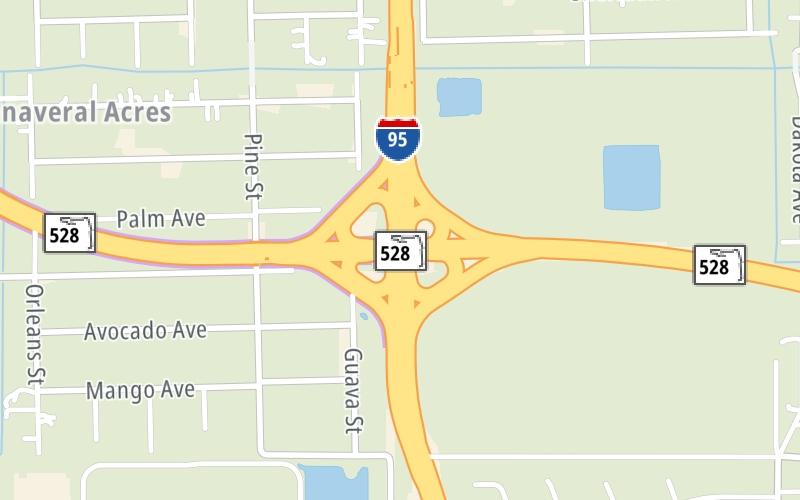 Static map of Beachline Expressway at I–95