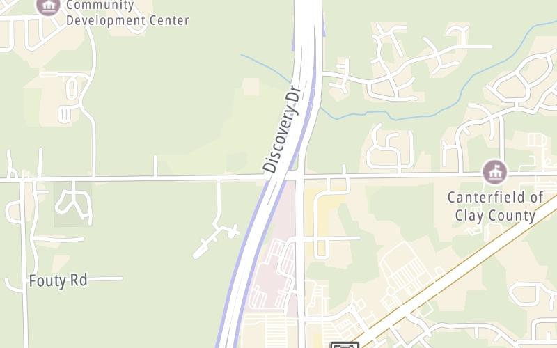 Static map of First Coast Expressway at Old Jennings Road / Discovery Drive