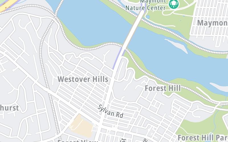 Static map of Boulevard Bridge at Westover Hills Boulevard