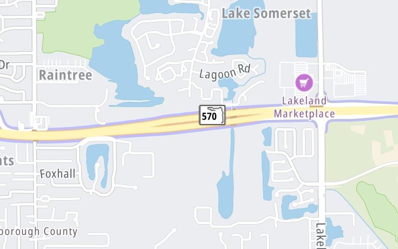 Static map of Polk Parkway at Western Plaza