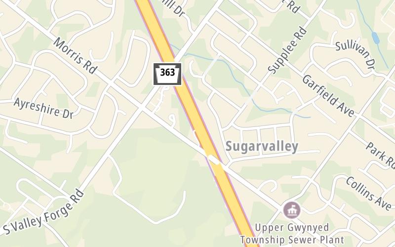 Static map of Pennsylvania Turnpike at Toll Gantry A 027