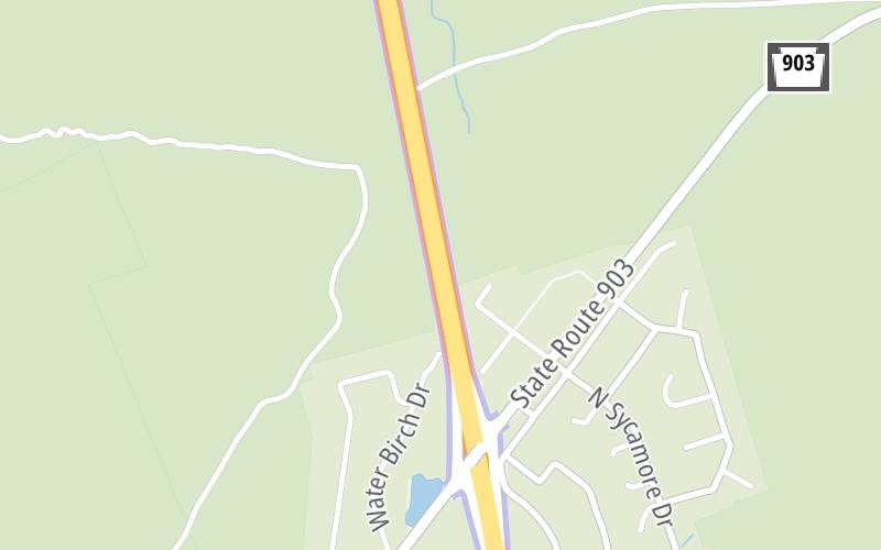 Static map of Pennsylvania Turnpike at Toll Gantry A 087 / MP 87