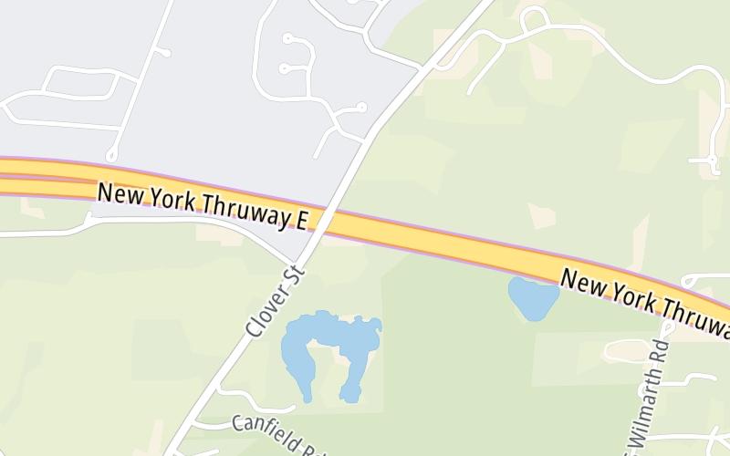 Static map of New York State Thruway at Highway Gantry