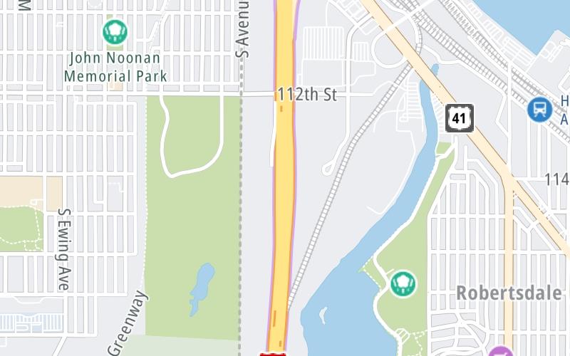 Static map of Indiana Toll Road at Westpoint / Indianapolis Blvd / Chicago Skyway