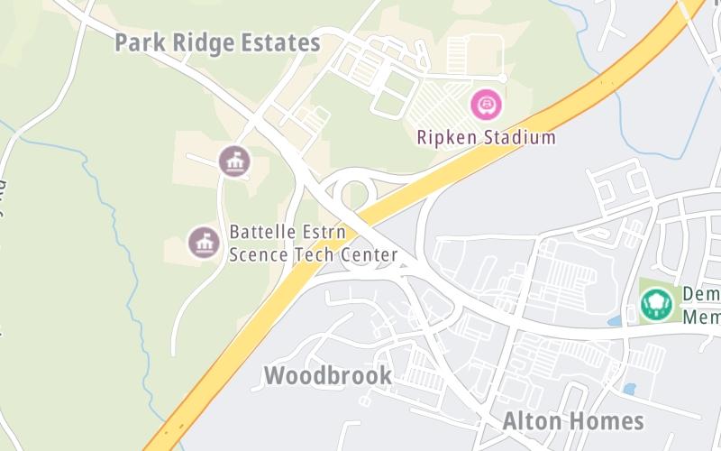 Static map of John F Kennedy Memorial Highway at MD 22 / Aberdeen Thruway