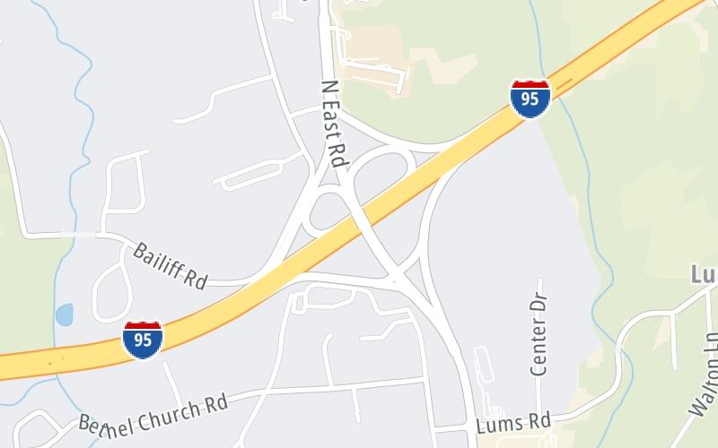 Static map of John F Kennedy Memorial Highway at MD 272 / North East Road