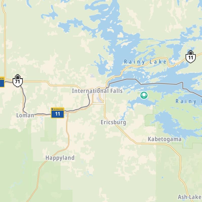 Static map of the Northeast Minnesota area.