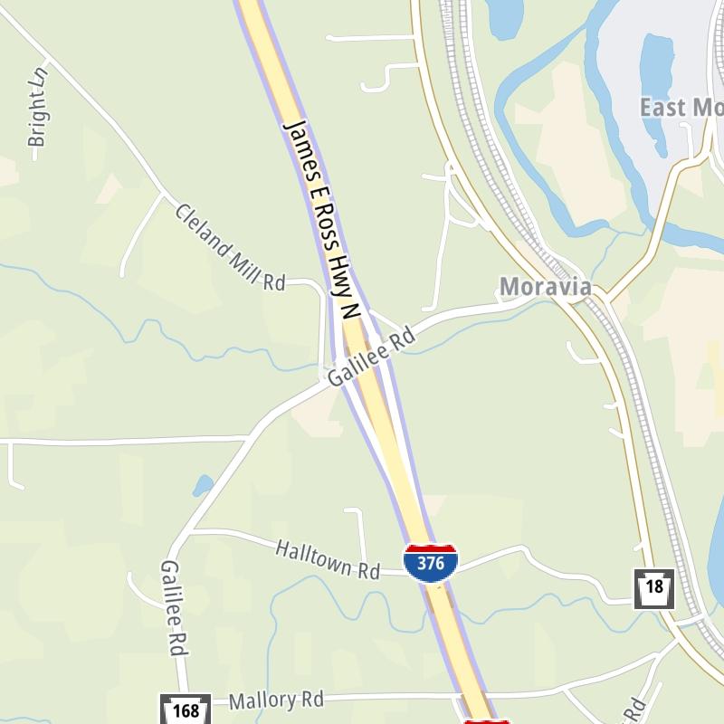 Static map a segment of the Beaver Valley Expressway