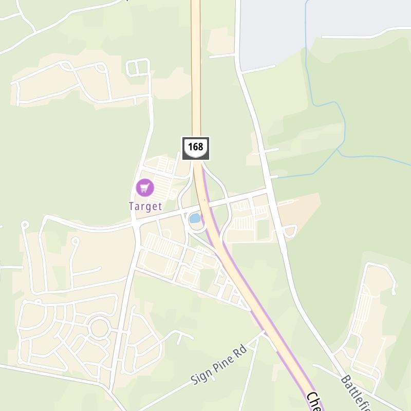 Static map a segment of the Chesapeake Expressway