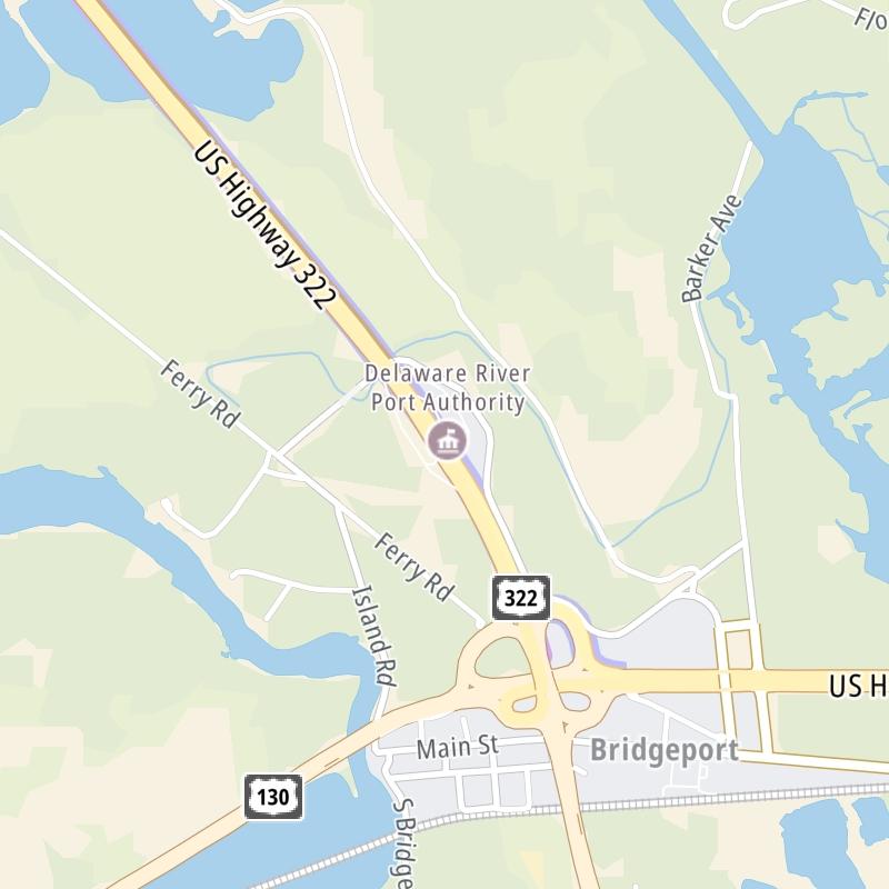 Static map a segment of the Commodore Barry Bridge