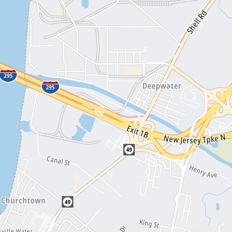 Static map a segment of the Delaware Memorial Bridge