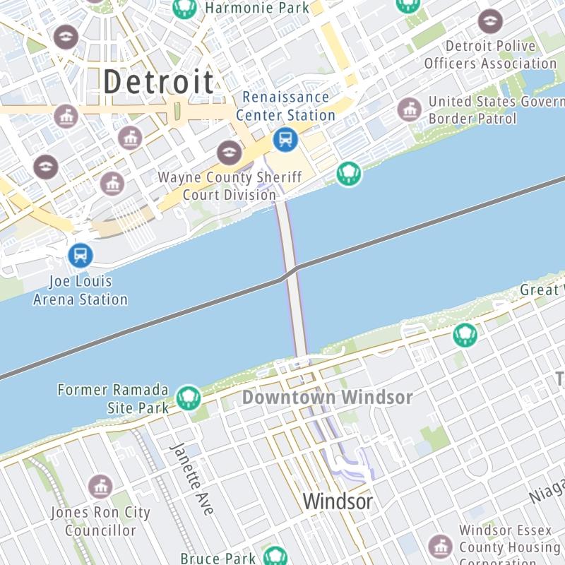 Detroit Windsor Tunnel static map