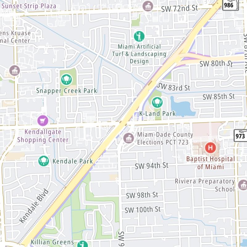 Static map a segment of the Don Shula Expressway