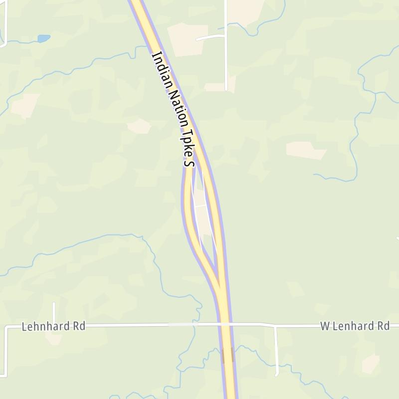Static map a segment of the Indian Nation Turnpike