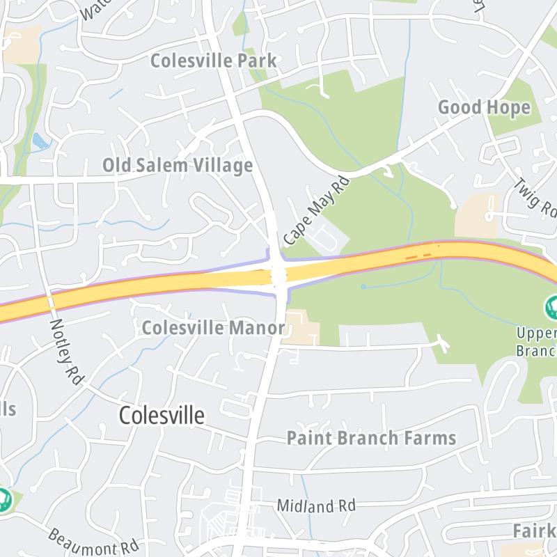 Static map a segment of the Intercounty Connector MD 200