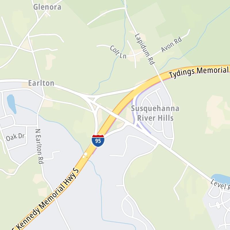 Static map a segment of the John F Kennedy Memorial Highway