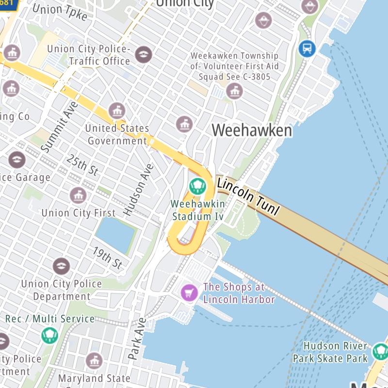 Lincoln Tunnel static map