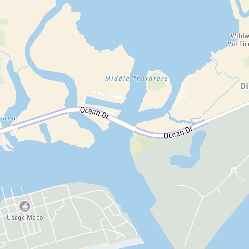 Static map a segment of the Middle Thorofare Bridge