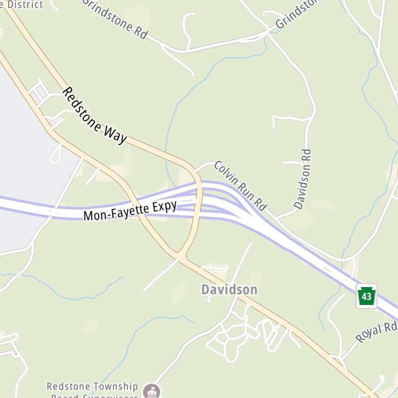 Static map a segment of the Mon Fayette Expressway