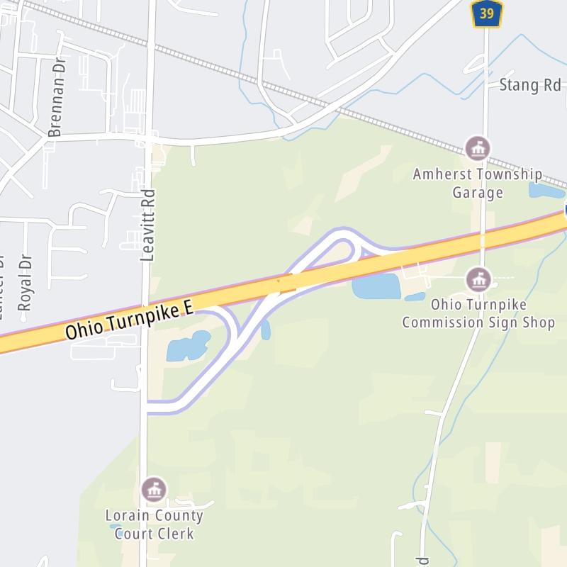 Static map a segment of the Ohio Turnpike