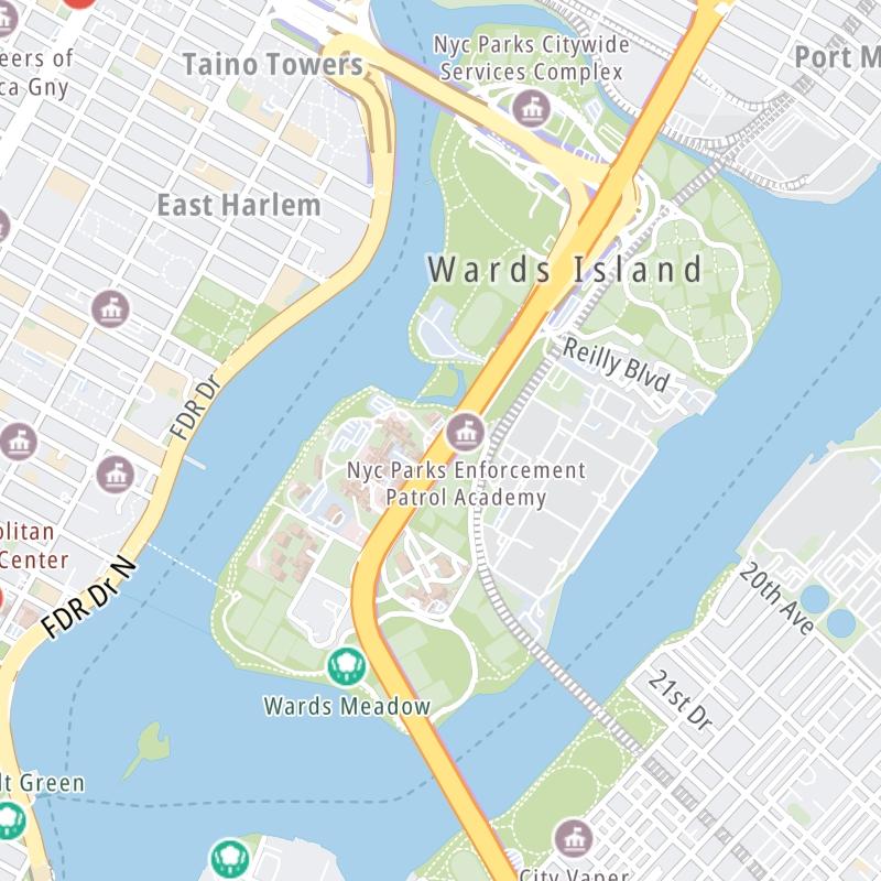 Static map a segment of the Robert F Kennedy Bridge