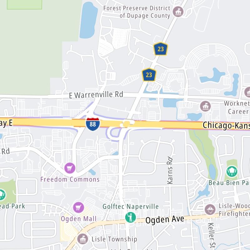 Static map a segment of the Ronald Reagan Memorial Tollway
