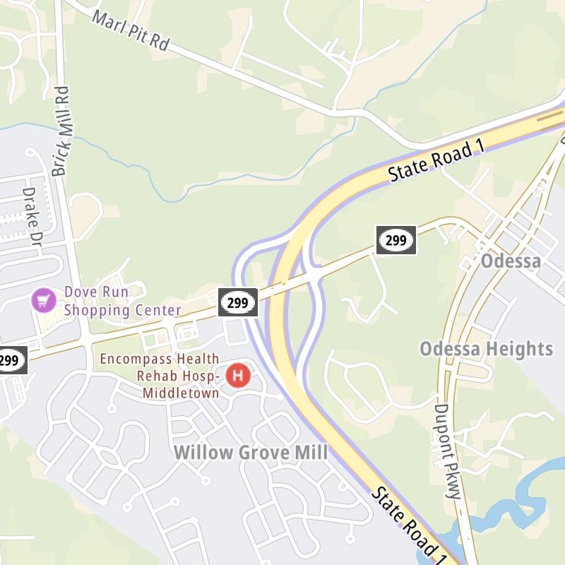 Static map a segment of State Route 1