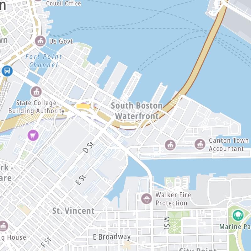 Static map a segment of the Ted Williams Tunnel