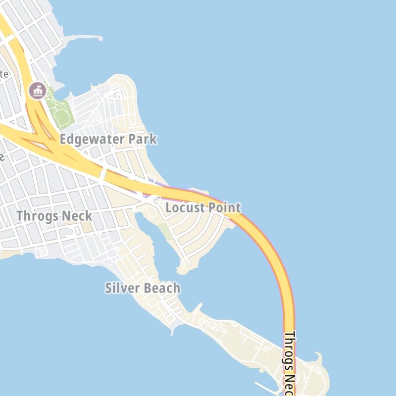 Static map a segment of the Throgs Neck Bridge