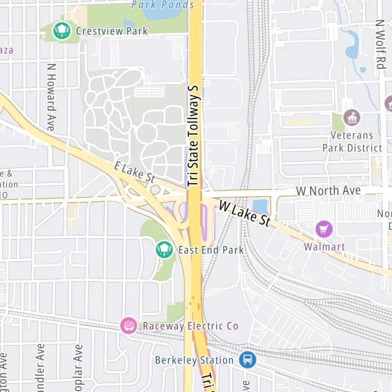Static map a segment of the Tri State Tollway