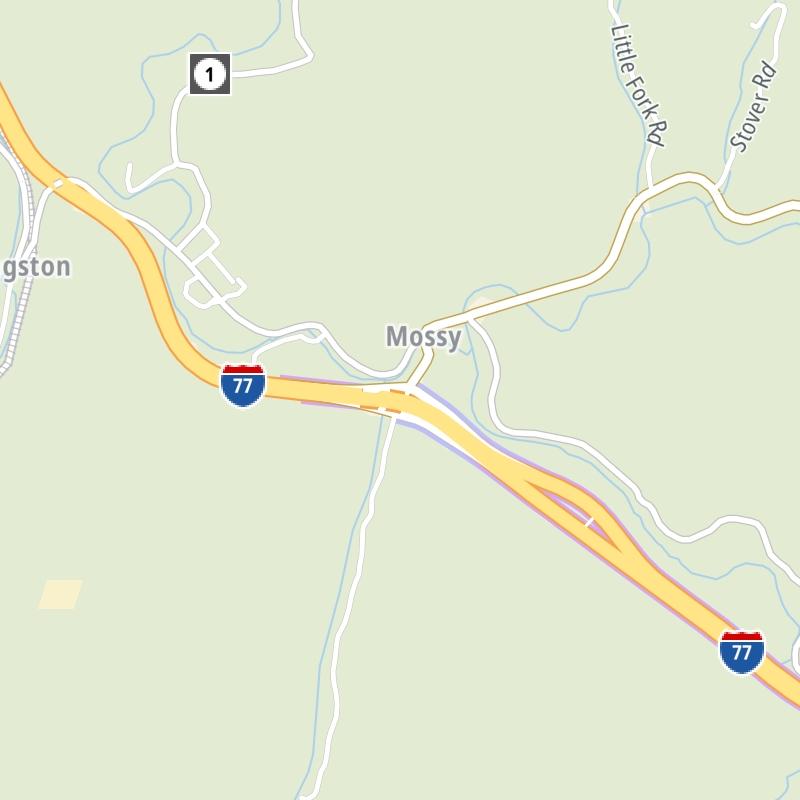 Static map a segment of the West Virginia Turnpike